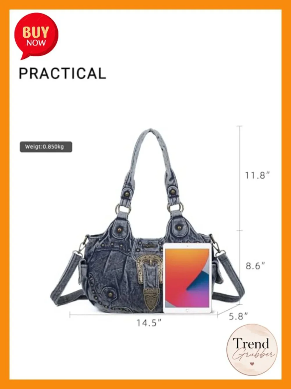 Vegan Leather Hobo Bag Large Capacity Shoulder Crossbody Purse with Metal Studs